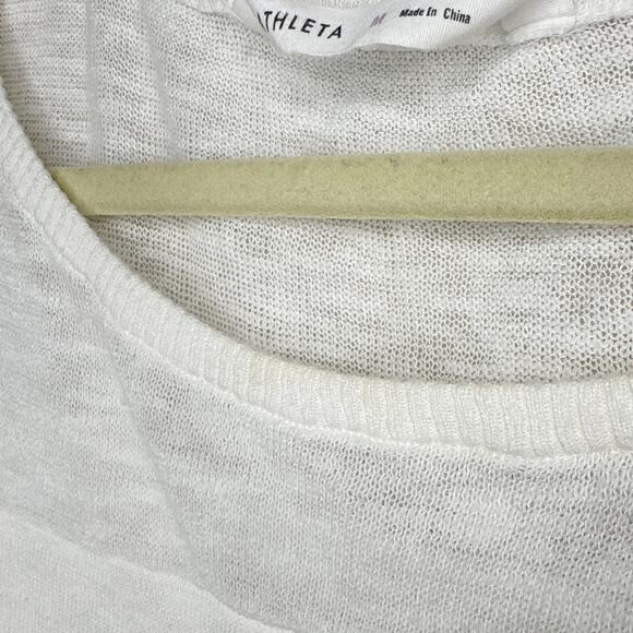 Athleta Sunrise Sweater in Bright White Size Medium Lightweight Summer Beachy - Picture 8 of 8